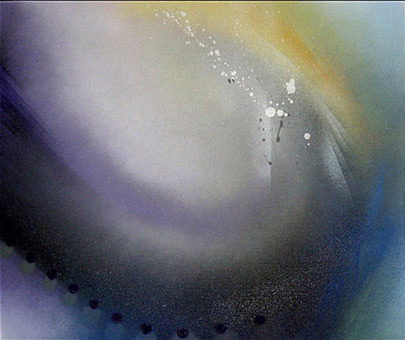 Umbruch 02 (Aerosolart) aus der Themenreihe Umbrüche von Siko Ortner, Acryl Sprühlack auf Leinwand, 50cm X 60cm, Januar 2006.
