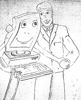 Auftrag egs Computerfirma, 1990. Ein Graffitiauftrag für die Computerfirma egs (Cebit-Messegestaltung) im März 1990. Auftragsmalerei von der Mad Artists Cooperation, Sage und Siko Ortner. Entwurf des Fassadenbildes.
