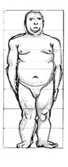 Personenskizze 520, Skizze/Ideenentwurf von Siko Ortner, Bleistift auf Papier, 21cm X 29cm, 2004.