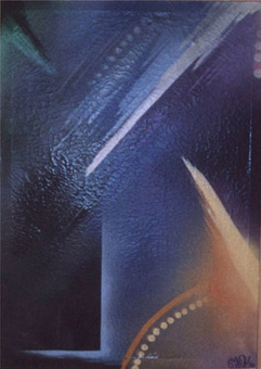 Die Einsamkeit (Aerosolart) von Siko Ortner aus der Themenreihe Emotionen, Sprühlack auf Leinwand, 1,00 m X 0,70 m, Fertigstellung Mai 1990.