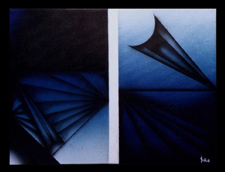 Graphik 09 aus der Themenreihe Grafik von Siko Ortner, Acryl auf Leinwand, 30cm X 40cm, Frühjahr 1990.