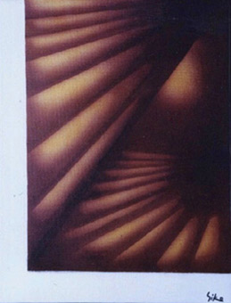 Grafik 13 aus der Themenreihe Grafik von Siko Ortner, Acryl auf Leinwand, 40cm X 30cm, Frühjahr 1990.