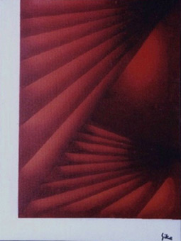 Grafik 01 aus der Themenreihe Grafik von Siko Ortner, Acryl auf Leinwand, 40cm X 30cm, Frühjahr 1990.